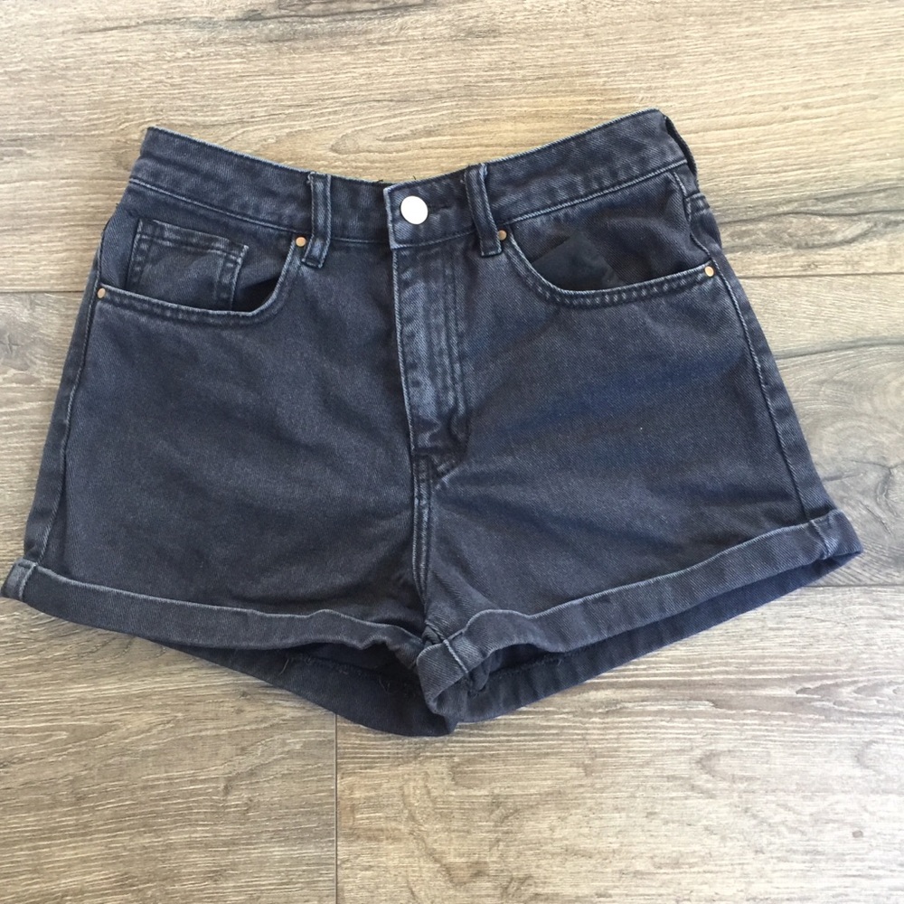Pacsun Denim Cuffed High Waist Mom Shorts Juniors